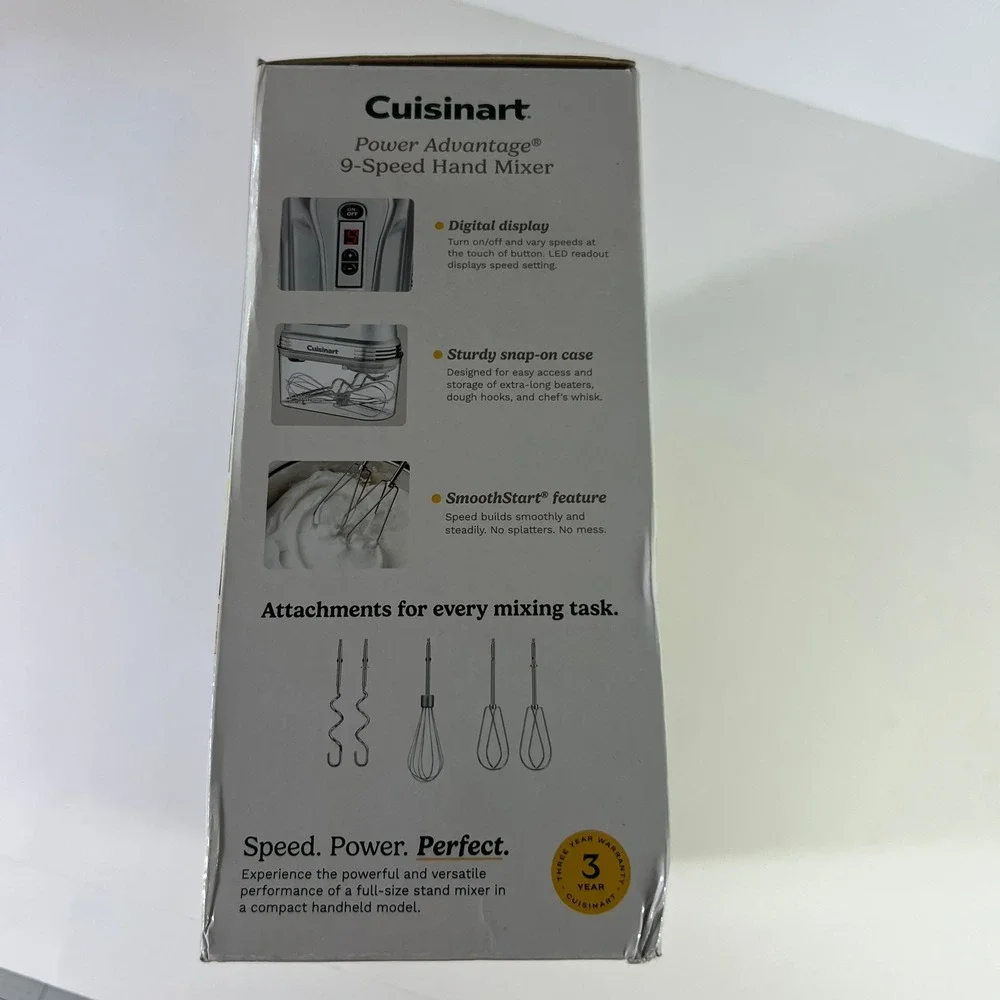 Cuisinart Power Advantage 9 Speed Hand Mixer HM-90BCS NIB